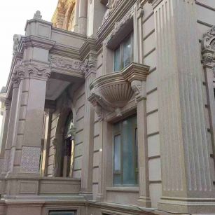 百色 黄金麻花岗岩光面别墅外墙干挂施工完成