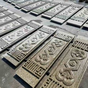 百色 黄金麻花岗岩外墙雕刻板