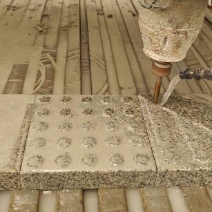 百色 芝麻白花岗岩石材盲人石、盲道石、盲点石