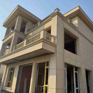 百色 黄金麻花岗岩石材荔枝面外墙干挂效果展示