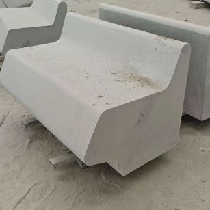 百色 芝麻白花岗岩异形坐凳，石凳