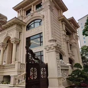 百色 黄金麻花岗岩别墅外墙干挂效果展示