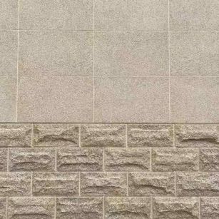 百色 黄金麻自然面蘑菇石配荔枝面干挂