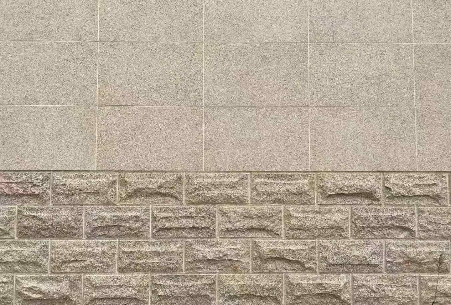 百色 黄金麻自然面蘑菇石配荔枝面干挂