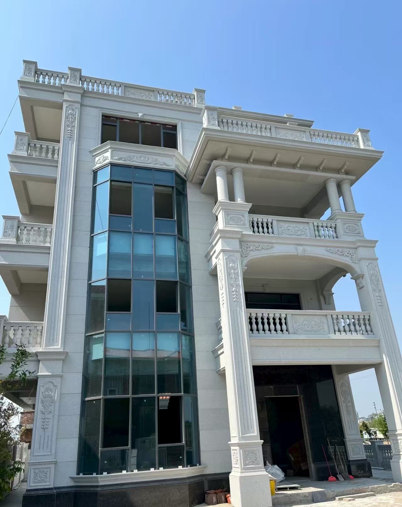 百色 白麻花岗岩别墅外墙干挂效果展示