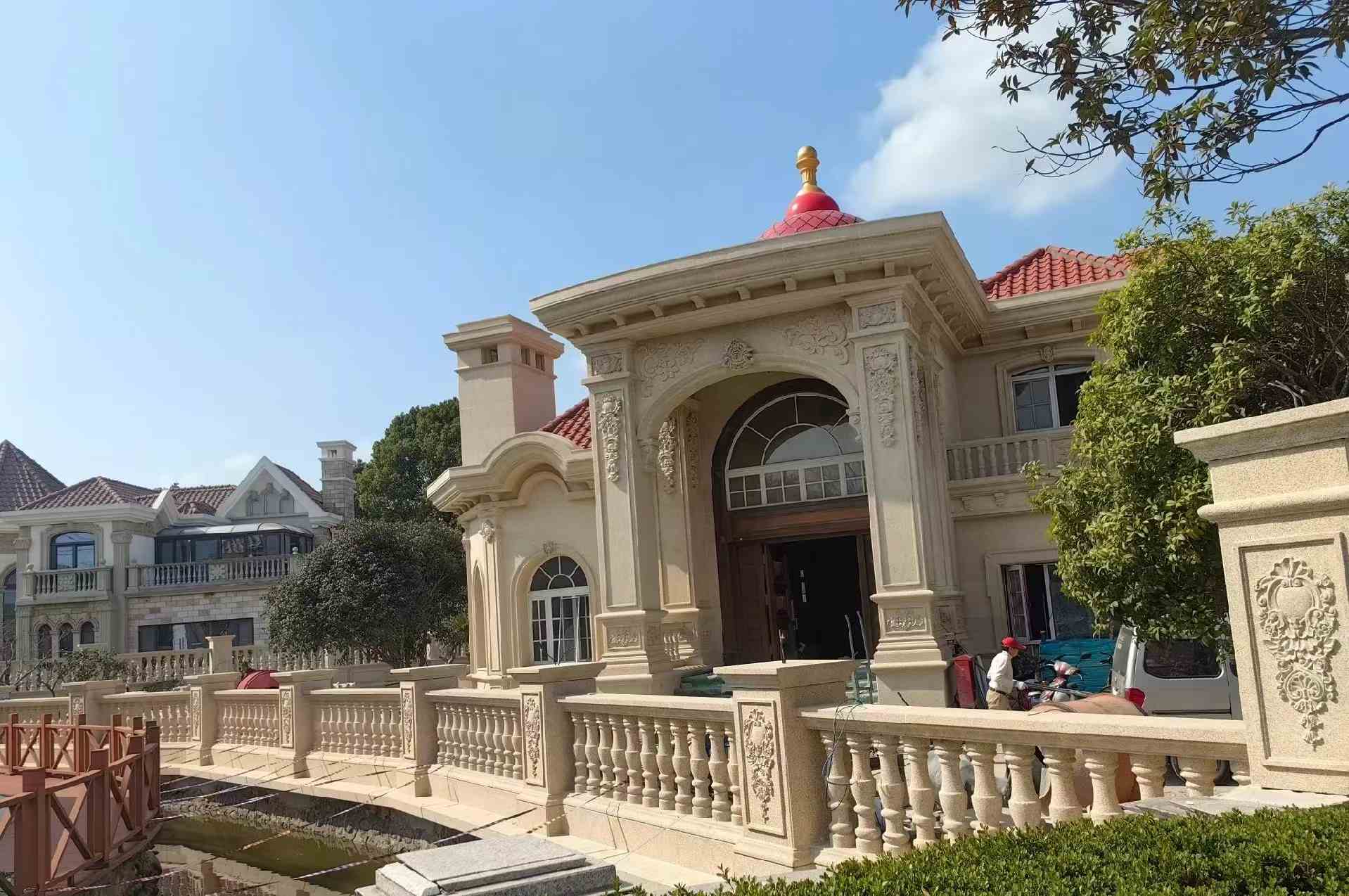 百色 黄金麻花岗岩欧式别墅