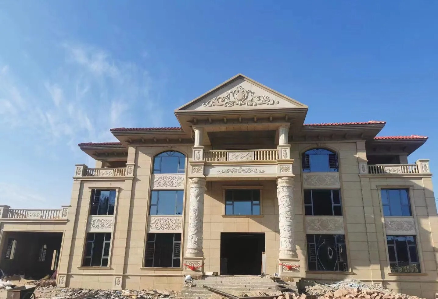 百色 黄金麻花岗岩别墅外墙干挂