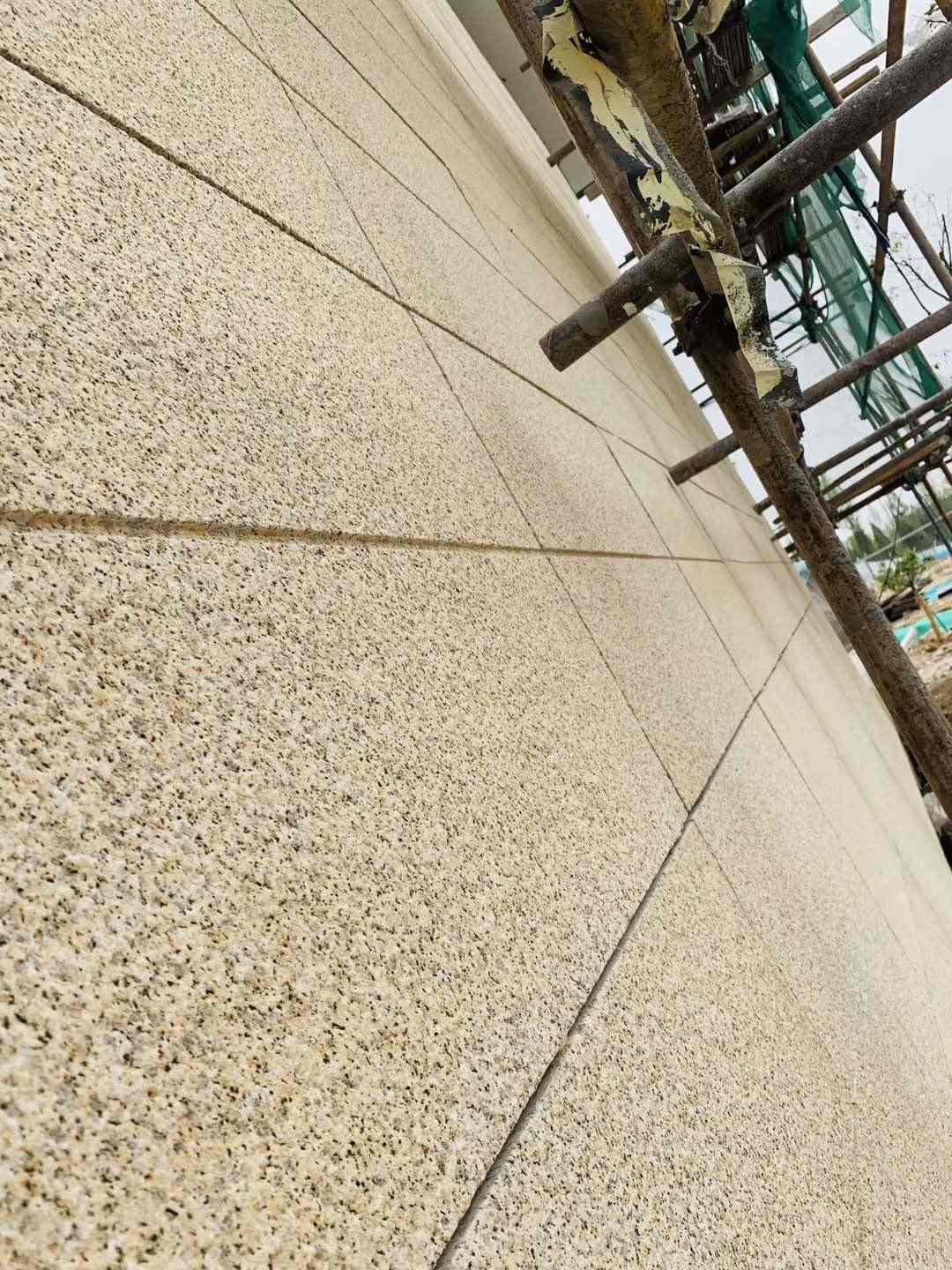 百色 黄金麻花岗岩荔枝面外墙干挂石材效果示例